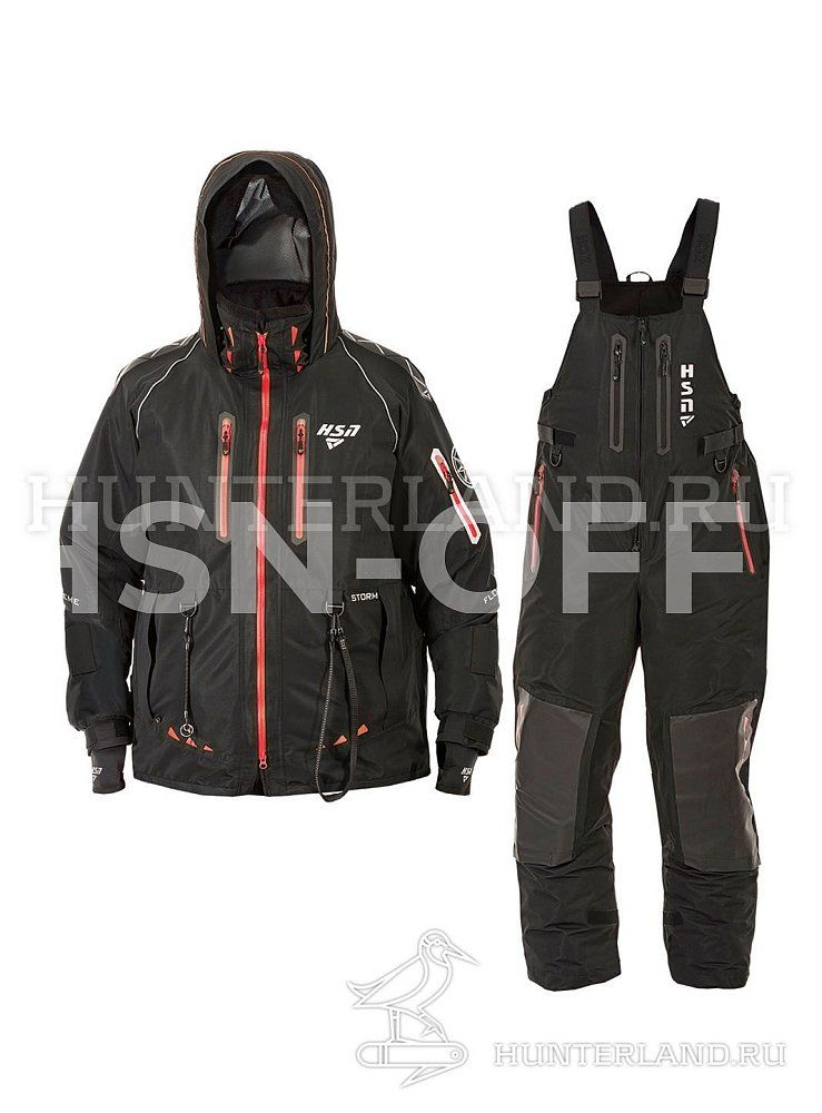 Костюм-поплавок мужской зимний "DISCOVERY" -40 красные молнии 9920